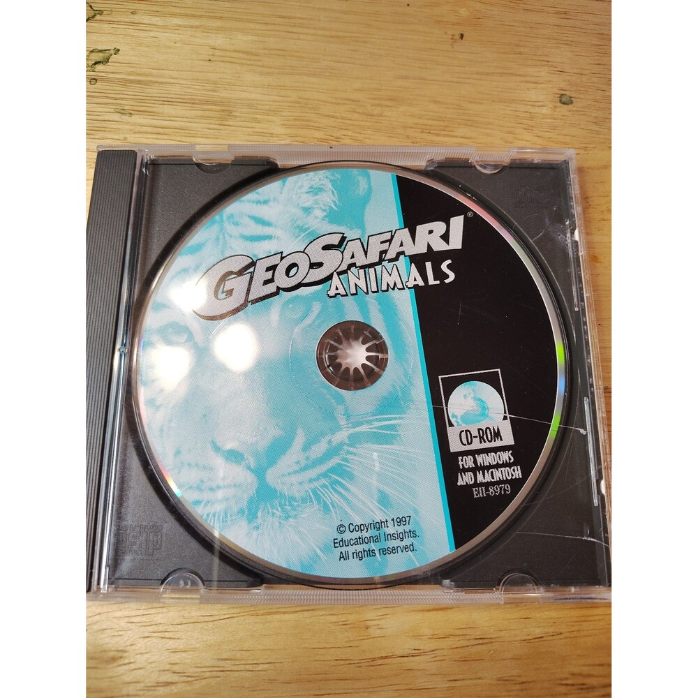 The Geosafari Animals PC CD computer game is a vintage and rare find
